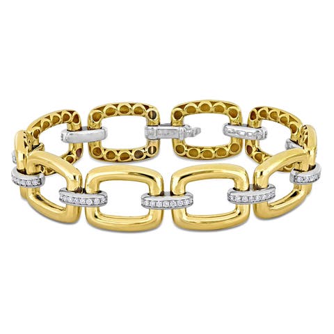 4/5 CTW Diamond Square Link Bracelet 14k Gold