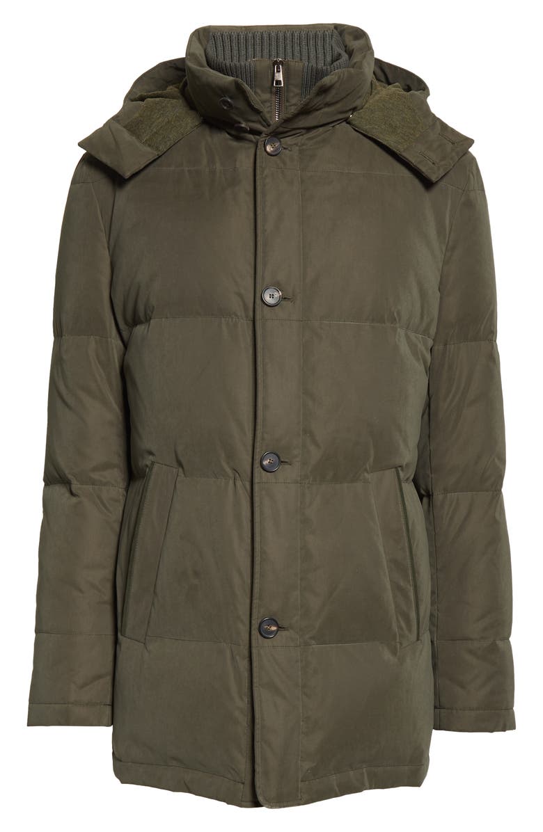 Thom Sweeney Quilted Down Puffer Coat with Bib Inset, Alternate, color, 