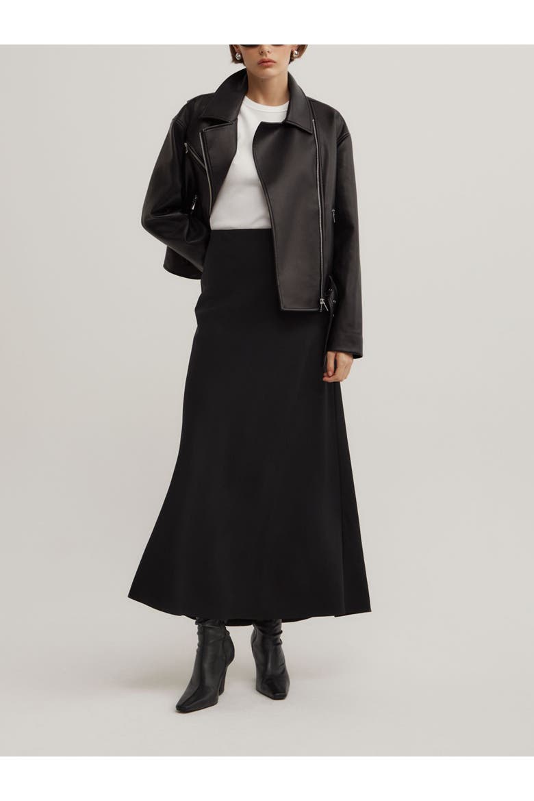 Clean Maxi Skirt, Alternate, color, Black