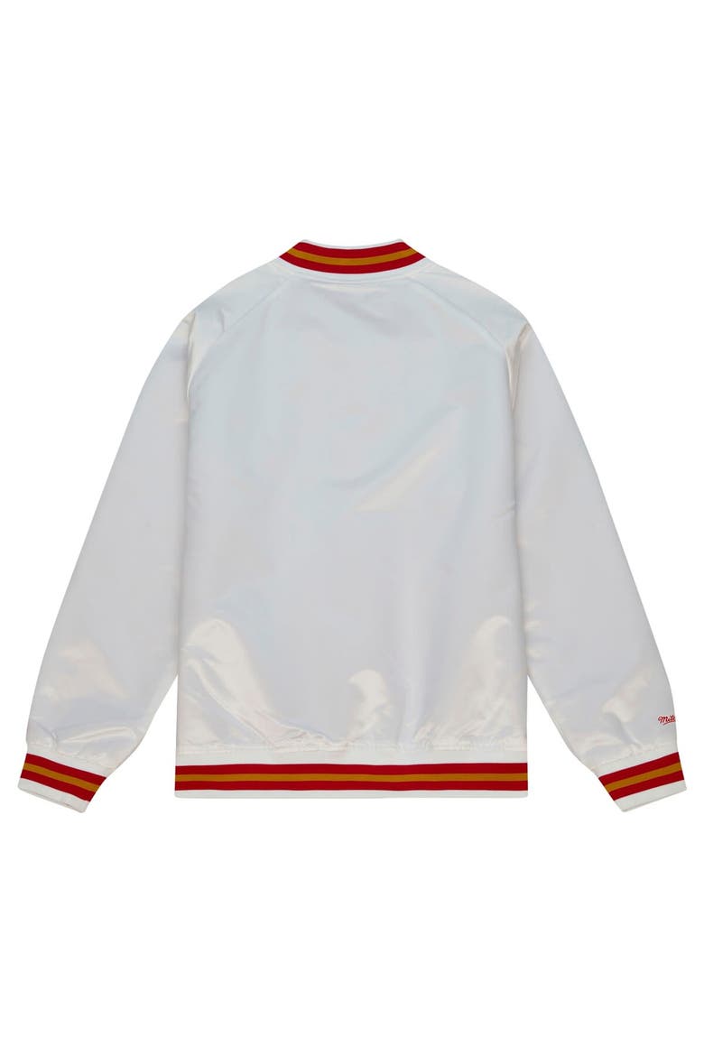 Men's Mitchell & Ness White San Francisco 49ers Vintage Logo Satin Full-Snap Jacket, Alternate, color, White