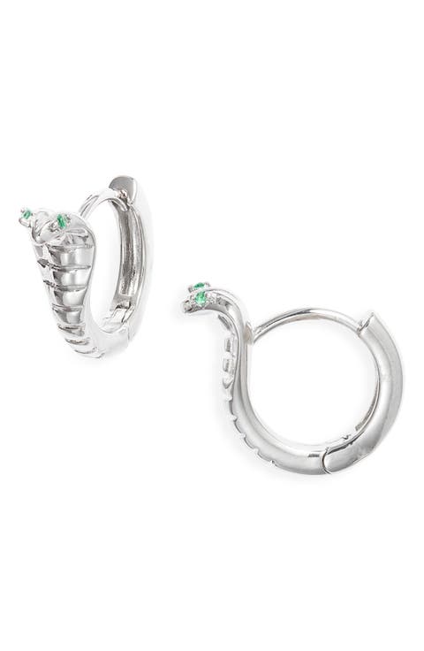 Odish Cobra Huggie Hoop Earrings