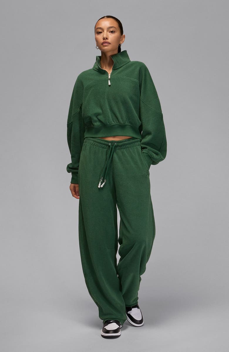Jordan Flight Fleece French Terry Sweatpants, Alternate, color, Fir/ Fir