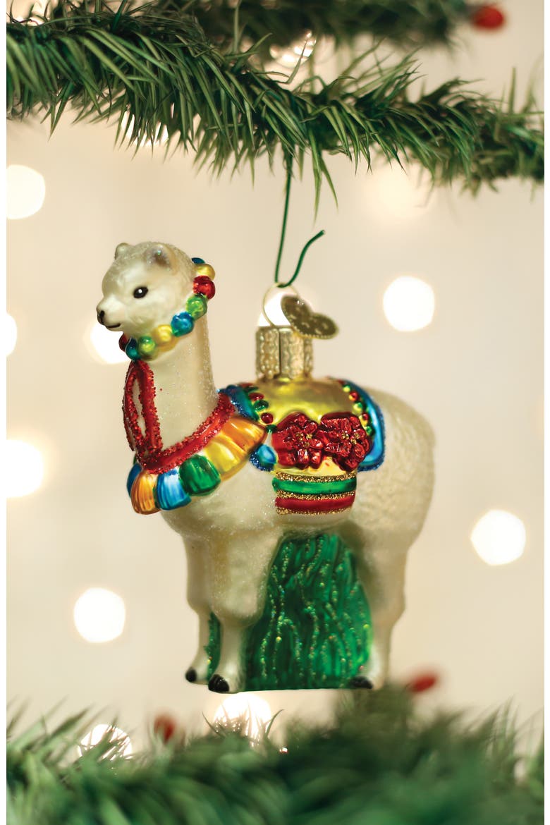 Festive Alpaca Christmas Ornament, Alternate, color, IVORY MULTI