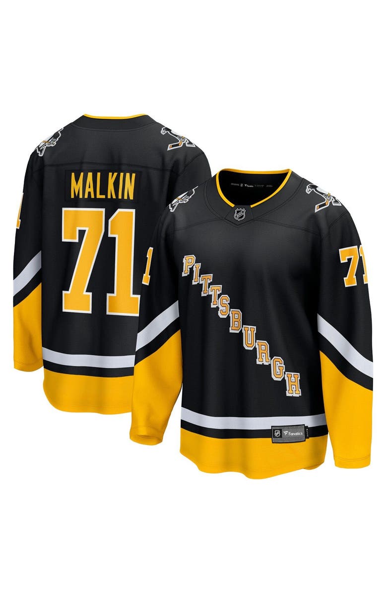 FANATICS Men's Fanatics Evgeni Malkin Black Pittsburgh Penguins Alternate Premier Breakaway Player Jersey, Main, color,