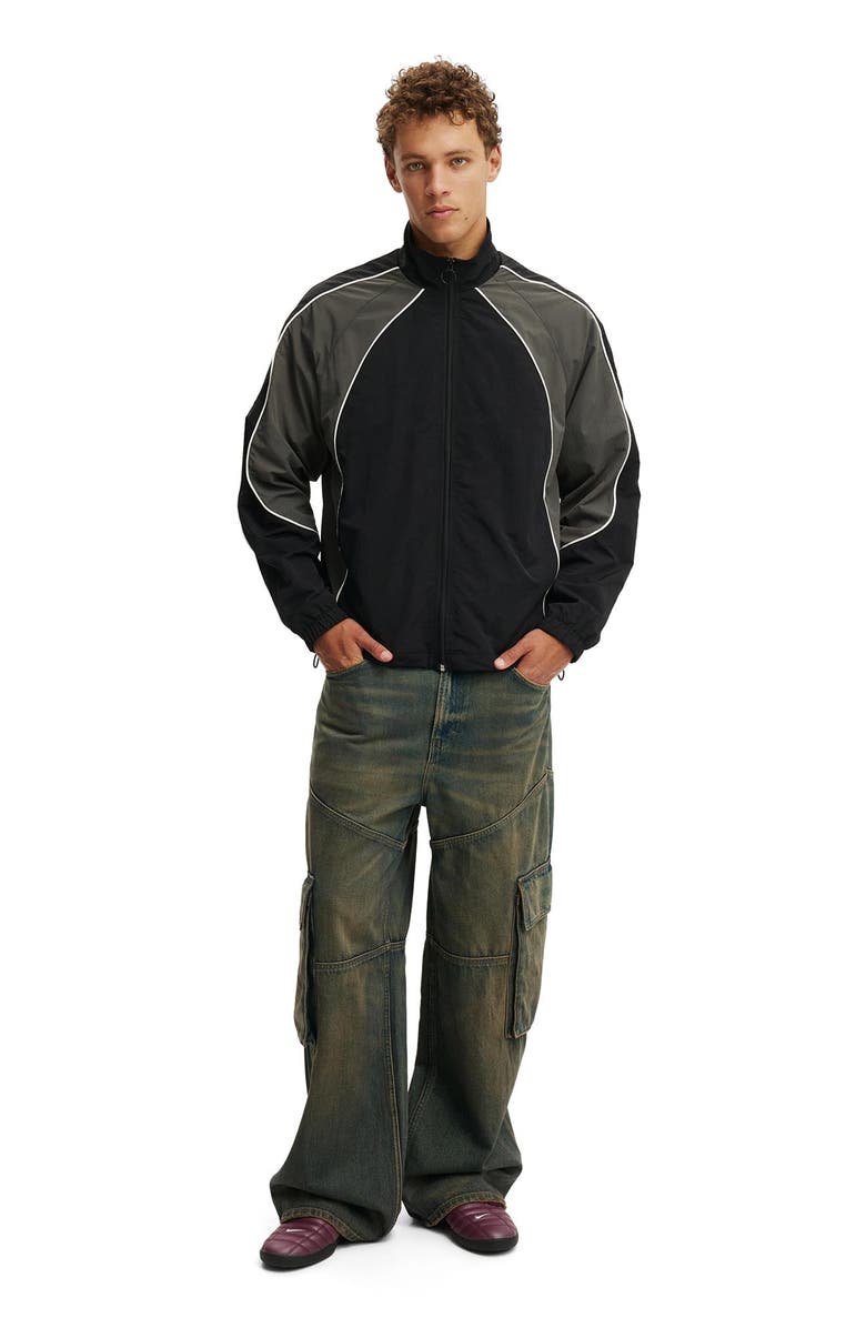 Cotton On Men's Panelled Spray Jacket, Alternate, color, Black  Grey