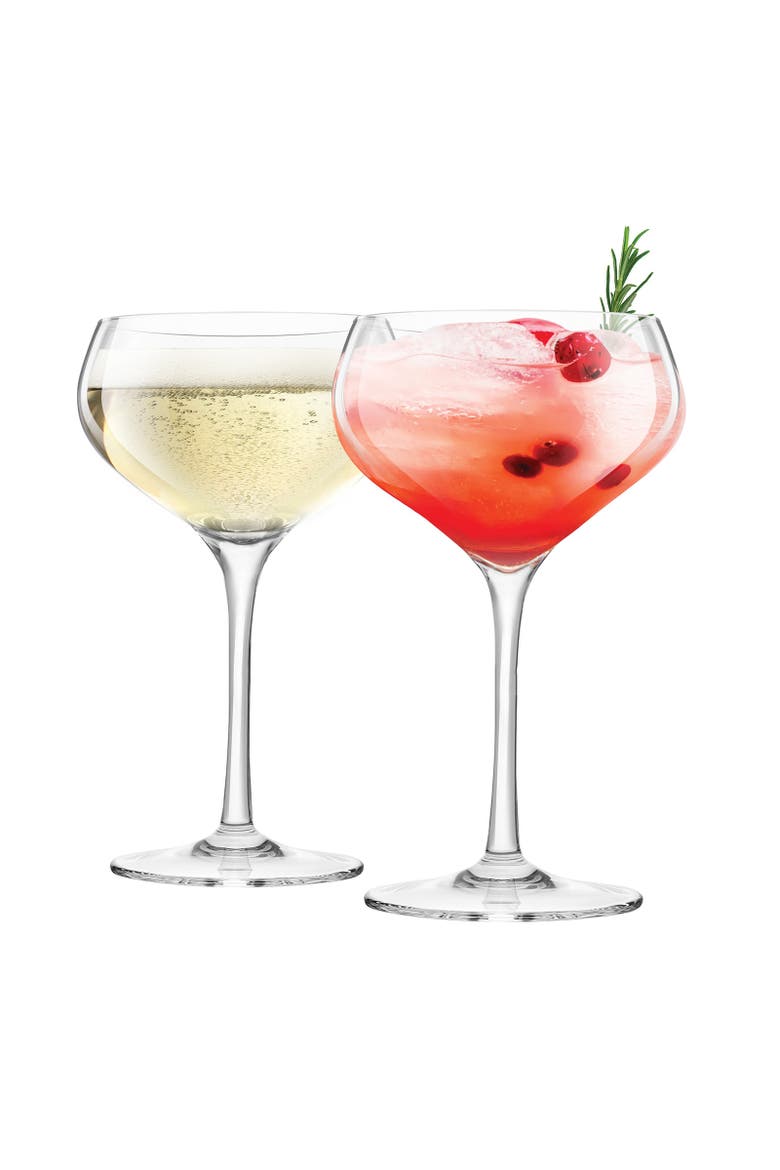 Coupe Lead-Free Crystal Glasses - Set of 2, Main, color, Clear