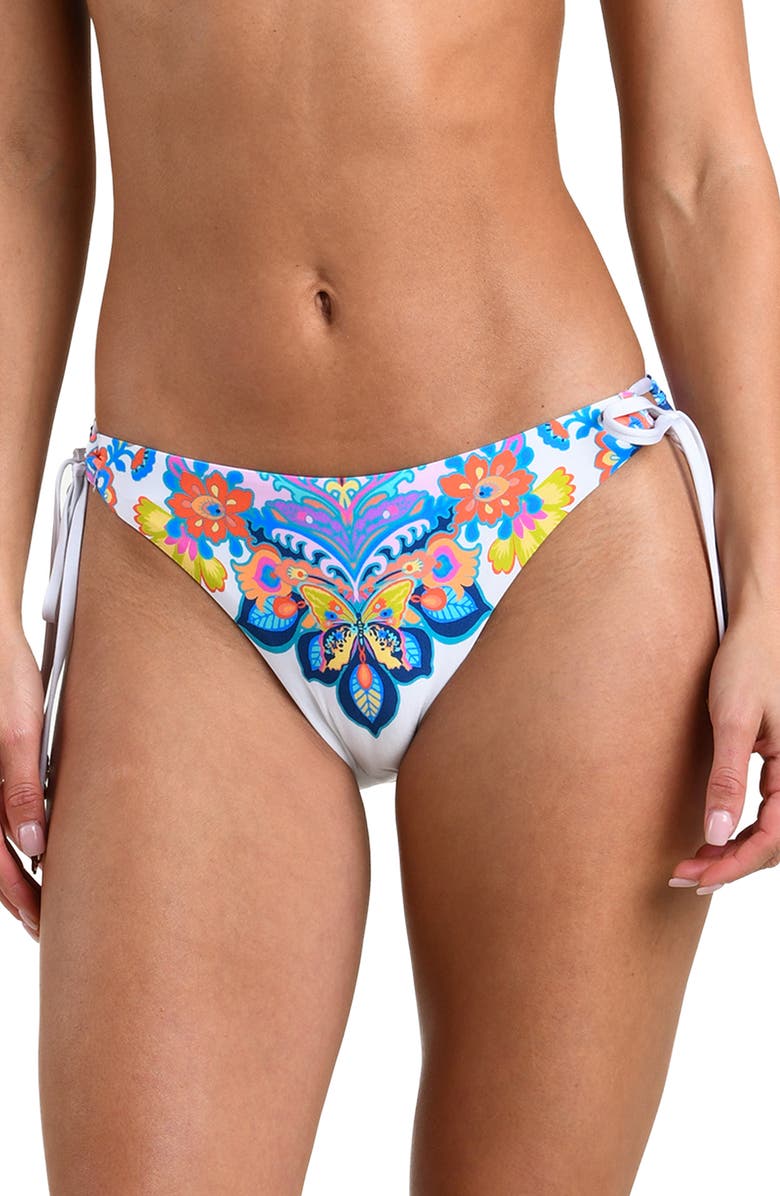 Sunshine 79 Butterfly High Tie Side Bikini Bottoms, Main, color, White Multi