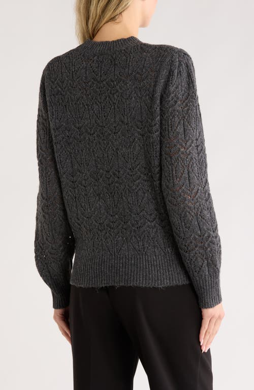 Melrose And Market Sparklke Pointelle Stitch Sweater In Gray