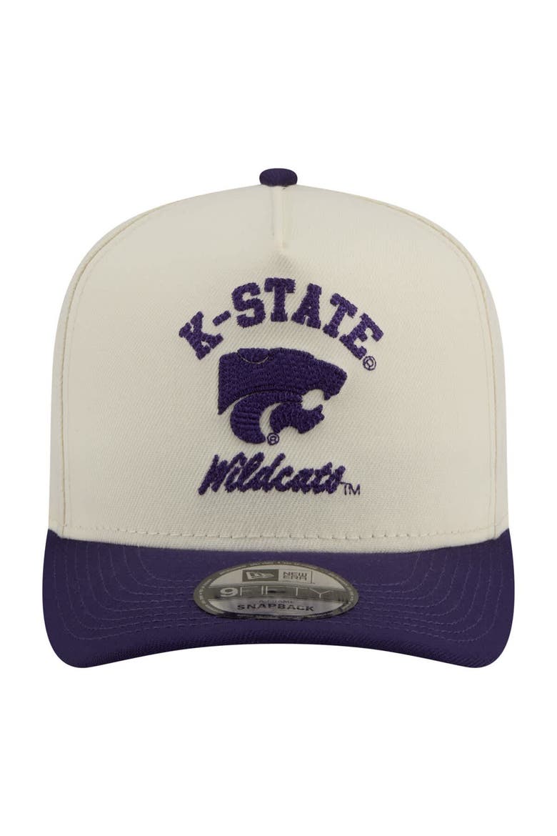 Men's New Era  Cream/Purple Kansas State Wildcats Two-Tone Arched 9FIFTY Snapback Hat, Alternate, color, Cream