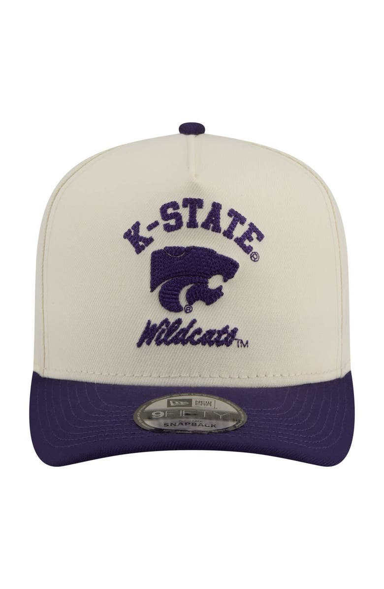 New Era Men's New Era Cream/Purple Kansas State Wildcats Two-Tone Arched 9FIFTY Snapback Hat, Alternate, color, Cream