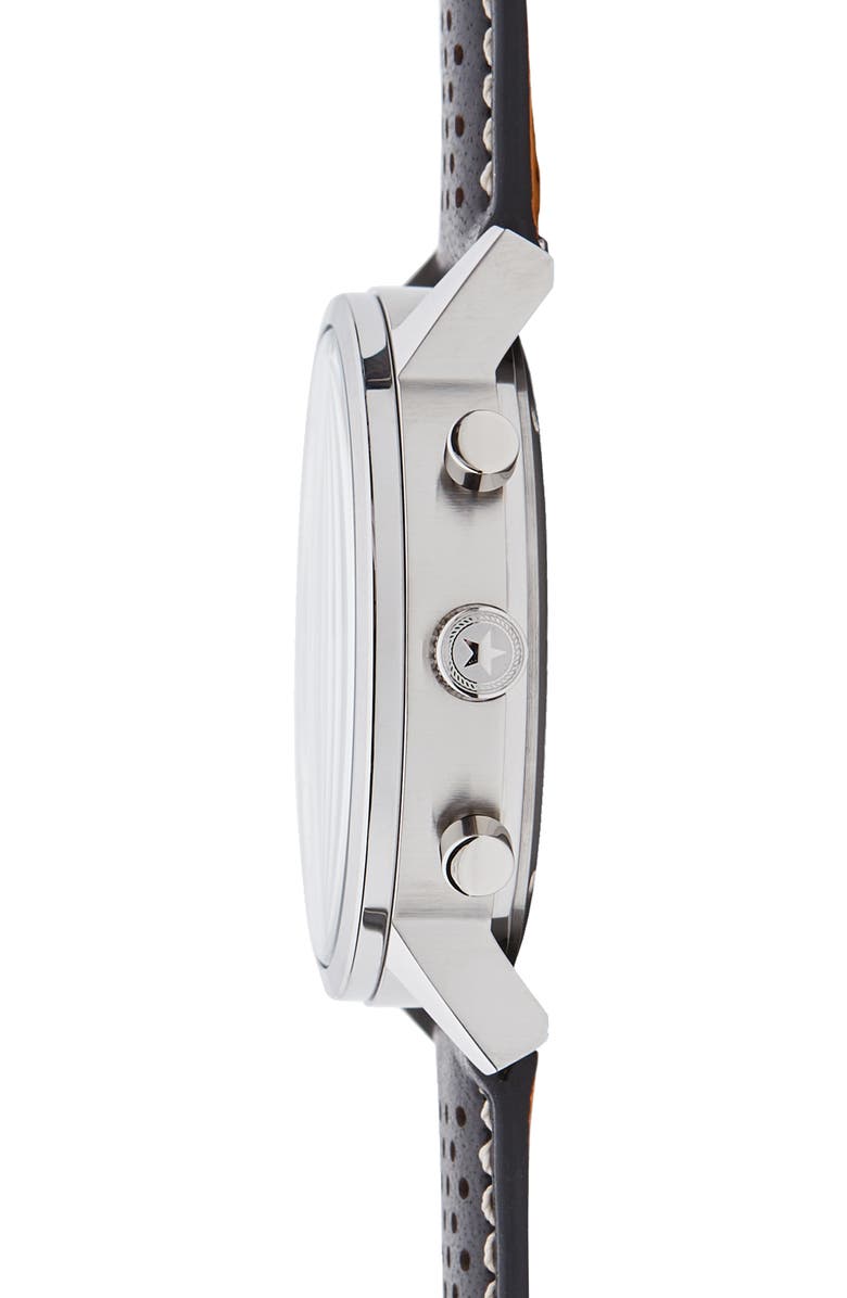 Jack Mason Racing Chronograph Leather Strap Watch, 40mm, Alternate, color, 