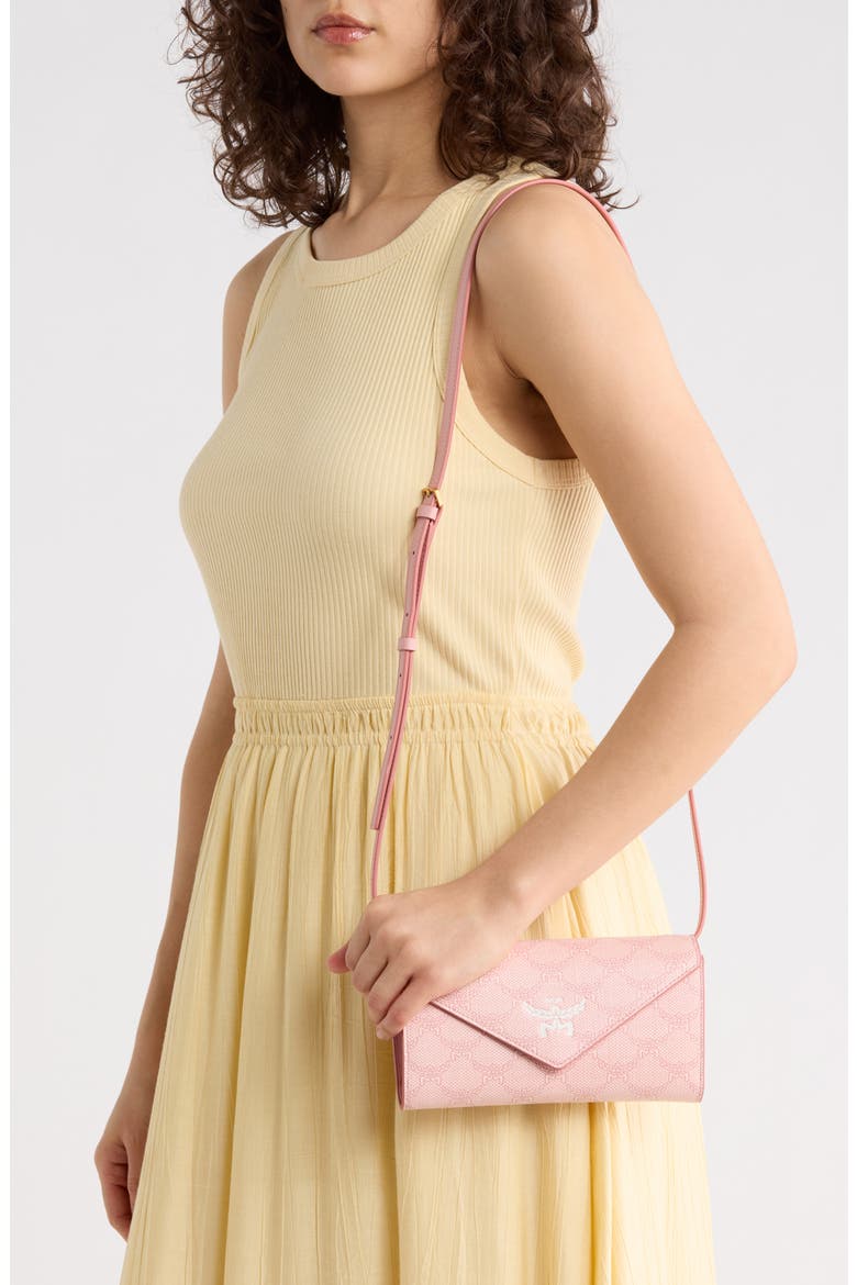 Himmel Lauretos Wallet On a Strap, Alternate, color, SILVER PINK