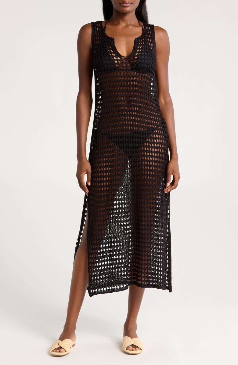 Nordstrom Open Stitch Cover-Up Dress, Main, color, 