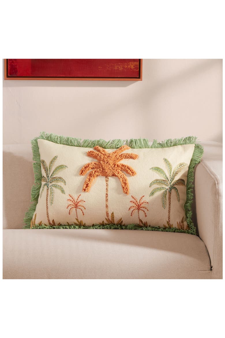 Jungle Love Oblong Accent Pillow, Alternate, color, BEIGE MULTI