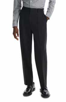 Theory Relaxed Fit Pleated Stretch Wool Dress Pants