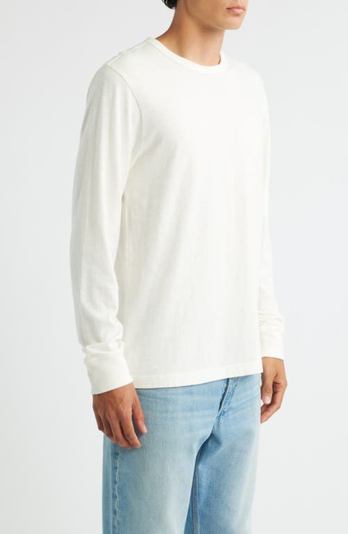 Treasure & Bond Long Sleeve Slub Silk Crewneck T-shirt In Brown