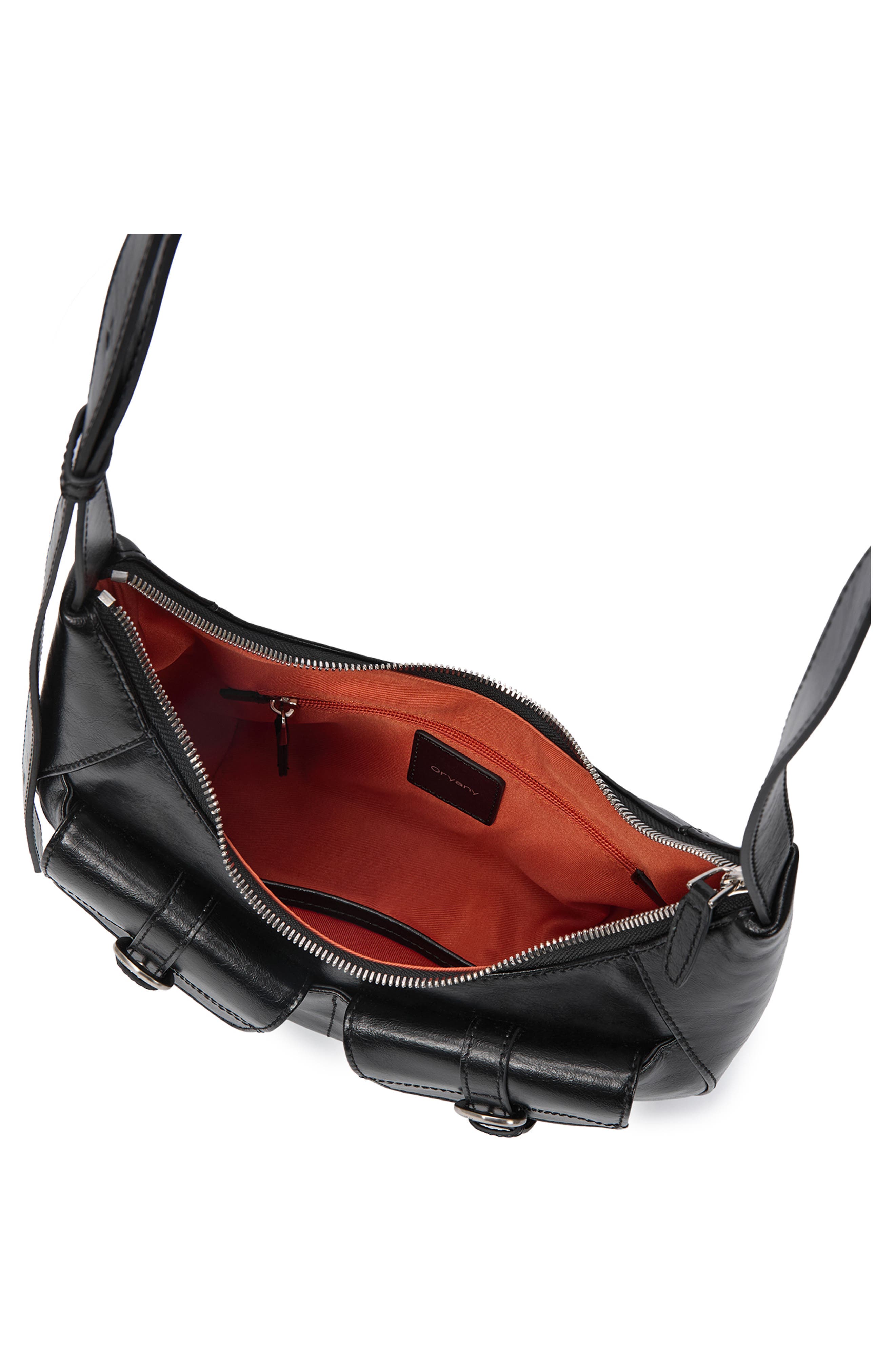 Oryany Rodeo Suede Shoulder Bag, Alternate, color, Black