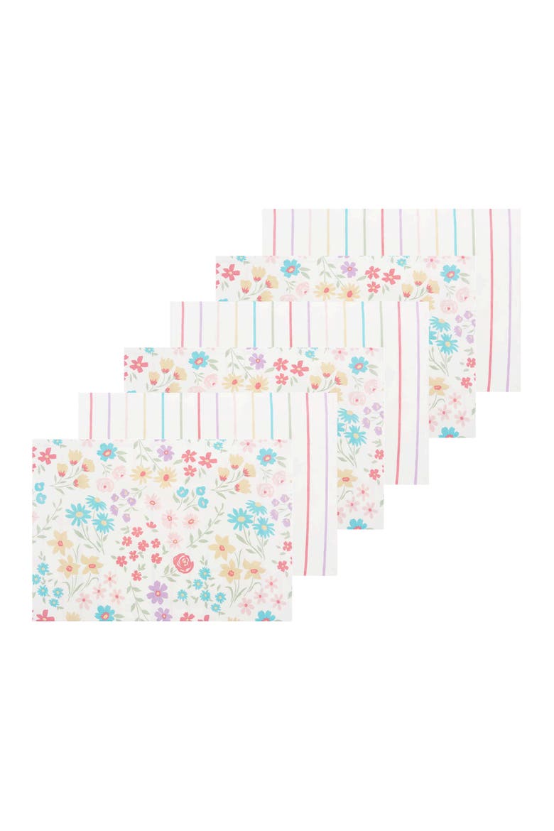Bunnies & Blooms Placemats Set of 6 14" x 20", Main, color, Blue