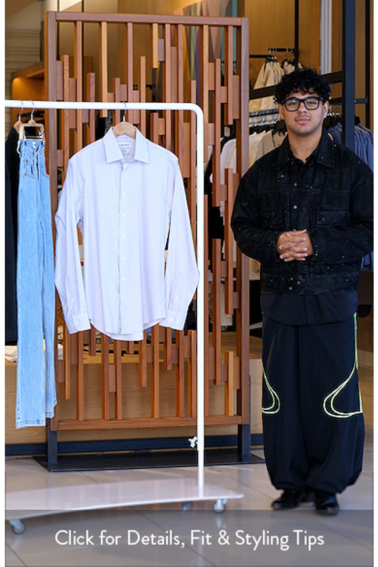 Trim Fit Stripe Premium Performance Twill Dress Shirt video
