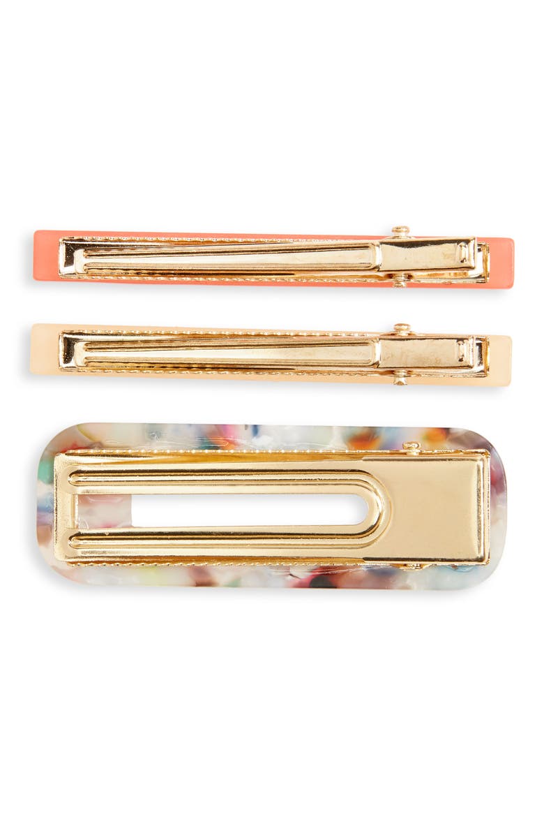 3-Pack Hair Clips, Alternate, color, PINK COMBO