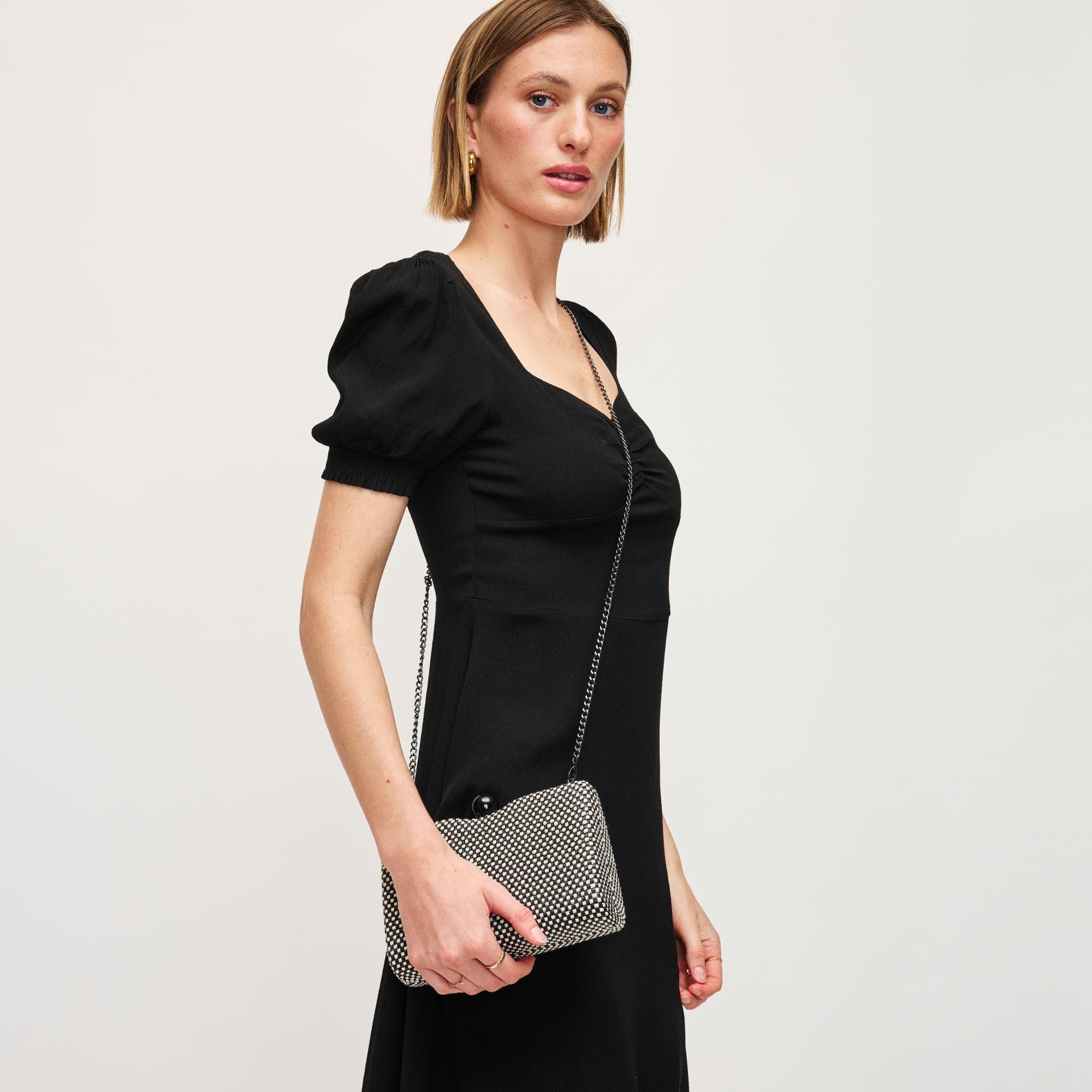 URBAN EXPRESSIONS HANDBAGS Marissa Evening Bag, Alternate, color, Black Ivory