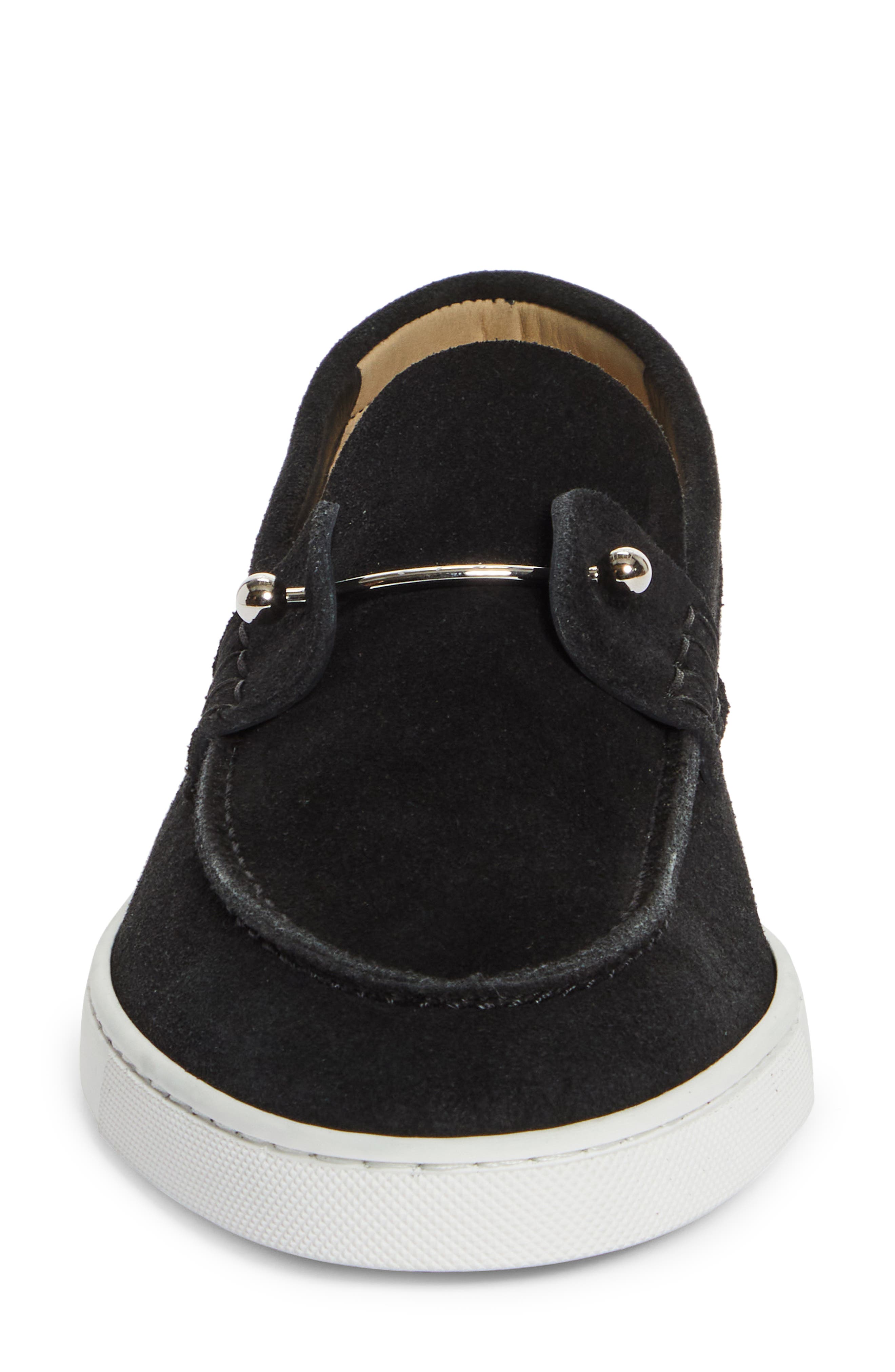 Christian Louboutin Chambeliboat Loafer, Alternate, color, Black Suede