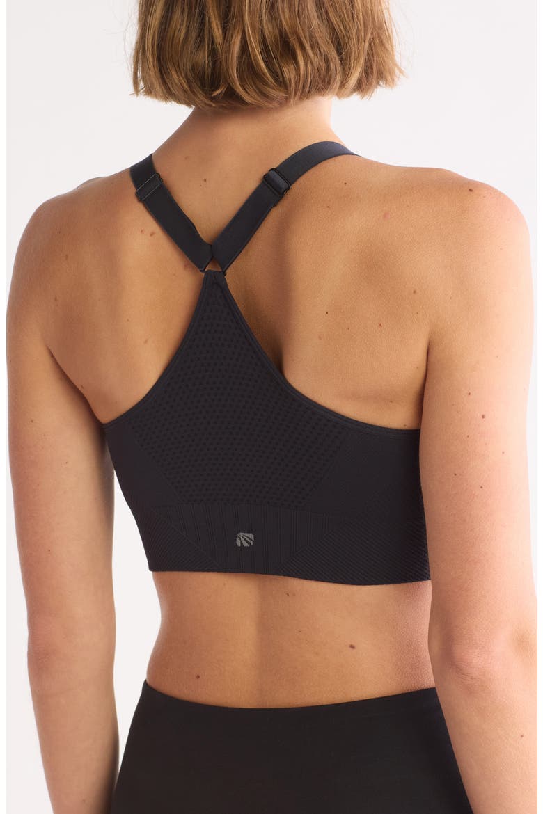 Ariel Racerback Seamless Sports Bra, Alternate, color, BLACK