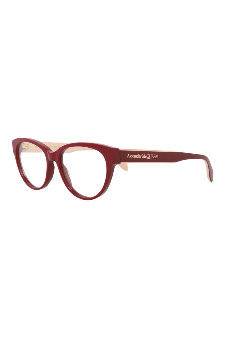 52mm Cat Eye Sunglasses, Alternate, color, RED RED TRANSPARENT