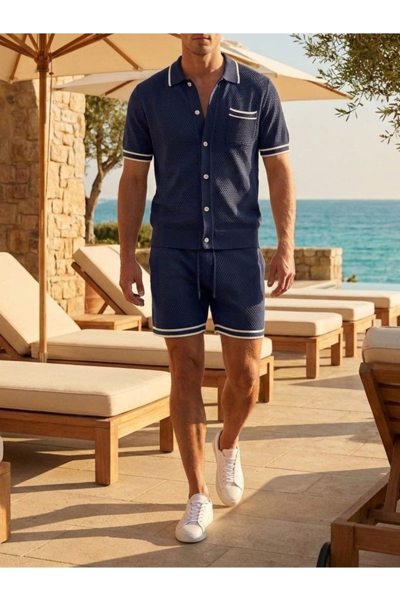 Resort Knitted Shirt, Alternate, color, Navy