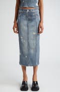 Acne Studios Etty Denim Trompe l'Oeil Cotton Midi Skirt