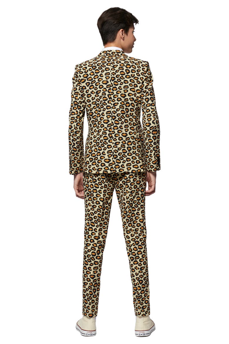 Kids' The Jag Two-Piece Suit with Tie, Alternate, color, LEOPARD