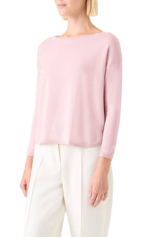Akris Punto Drop Shoulder Virgin Wool Sweater In Pink
