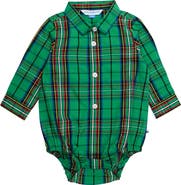 RuggedButts Baby Boys Long Sleeve Button Down Bodysuit