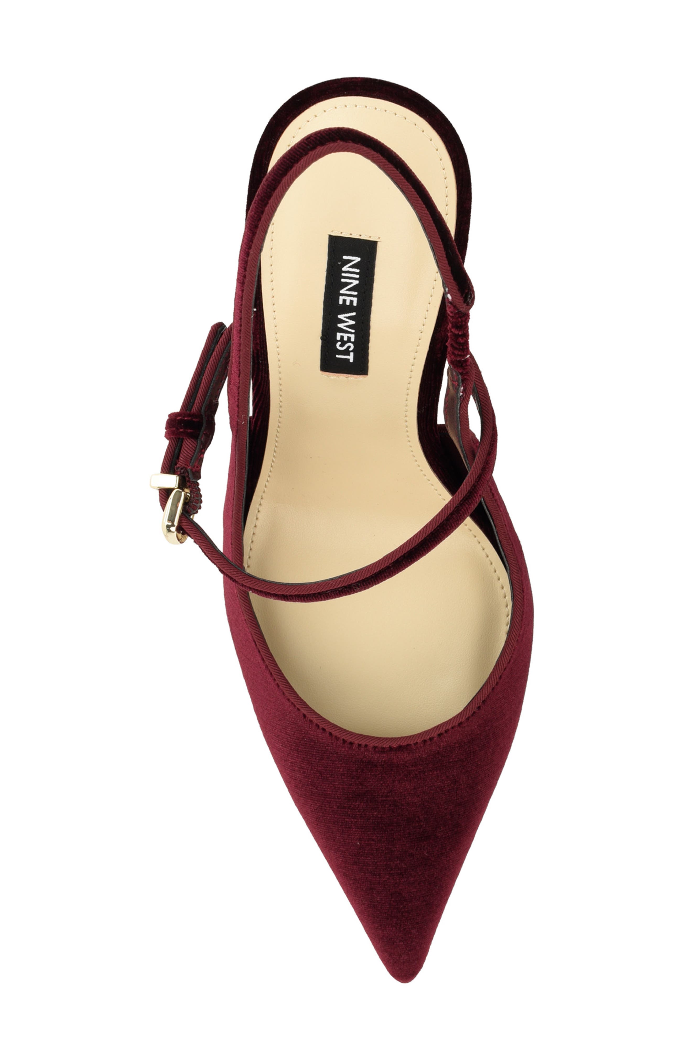 Amelap Pointed Toe Slingback Pump, Alternate, color, DARK RED