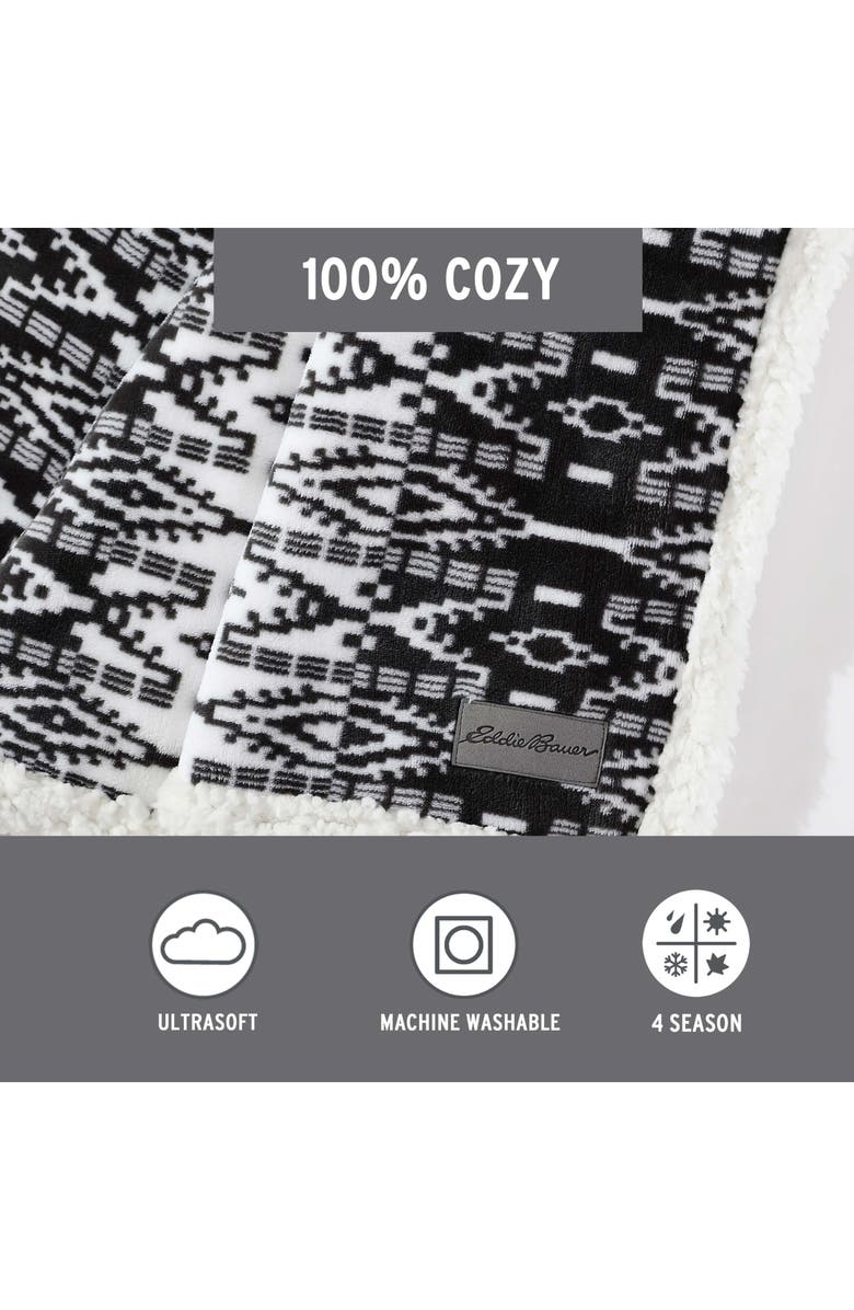 Eddie Bauer San Juan Geometric Popcorn Fleece Throw Blanket, Alternate, color,