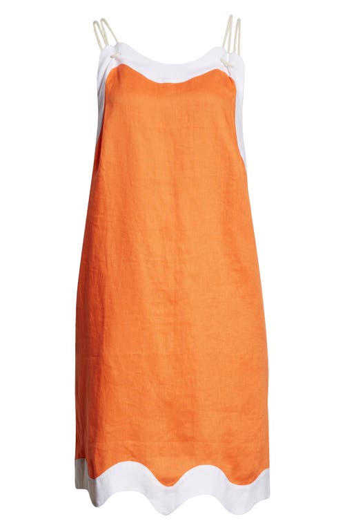 Staud Renata Linen Sundress In Orange