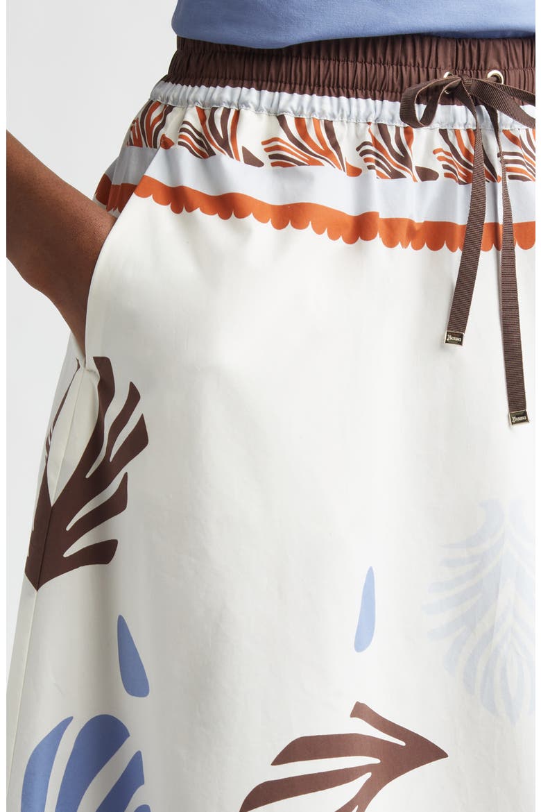Summer Print Cotton Midi Skirt, Alternate, color, WHITE MULTI