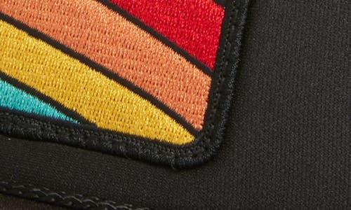 Friday Feelin ' Rad Rainbow Patch Trucker Hat In Black