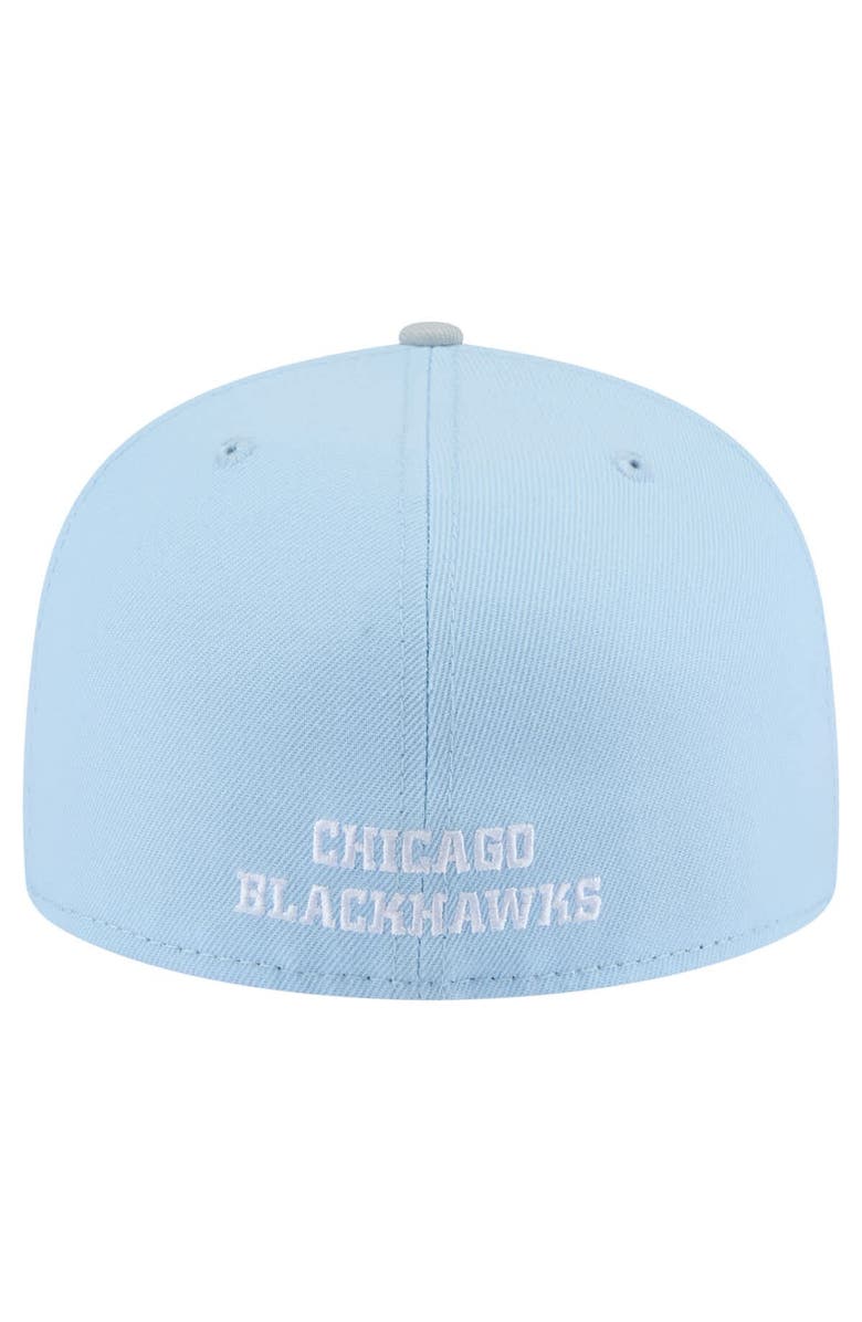 New Era Men's New Era  Light Blue/Gray Chicago Blackhawks Color Pack Two-Tone 59FIFTY Fitted Hat, Alternate, color, 