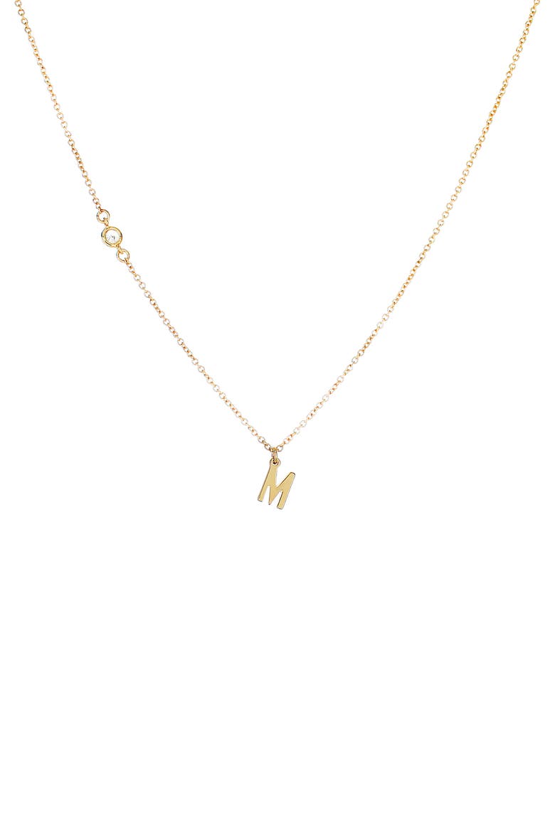 Initial Pendant Necklace, Main, color, GOLD M