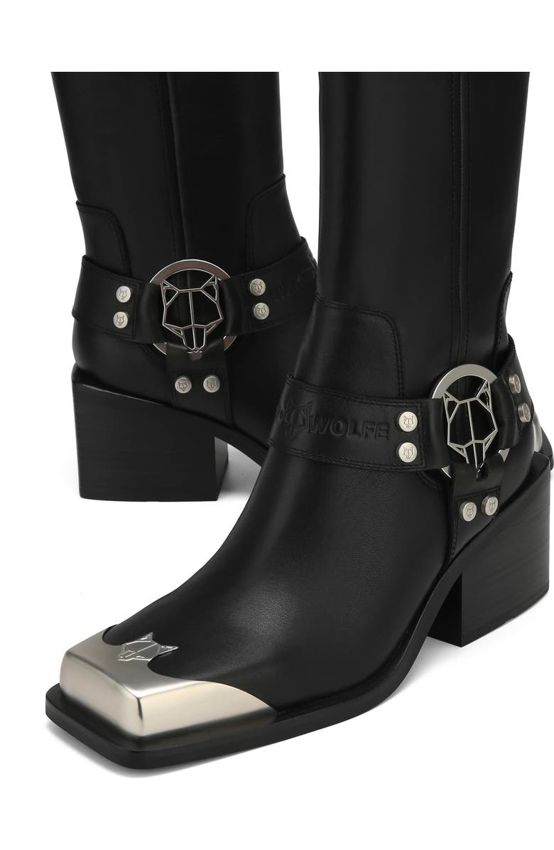 Naked Wolfe Knight Cow Leather Boot, Alternate, color, Black