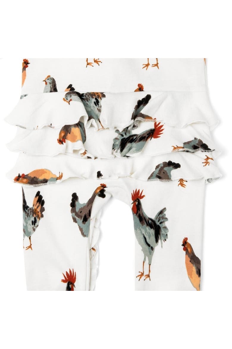 Organic Cotton Ruffle Zipper Footed Romper, Alternate, color, Chicken