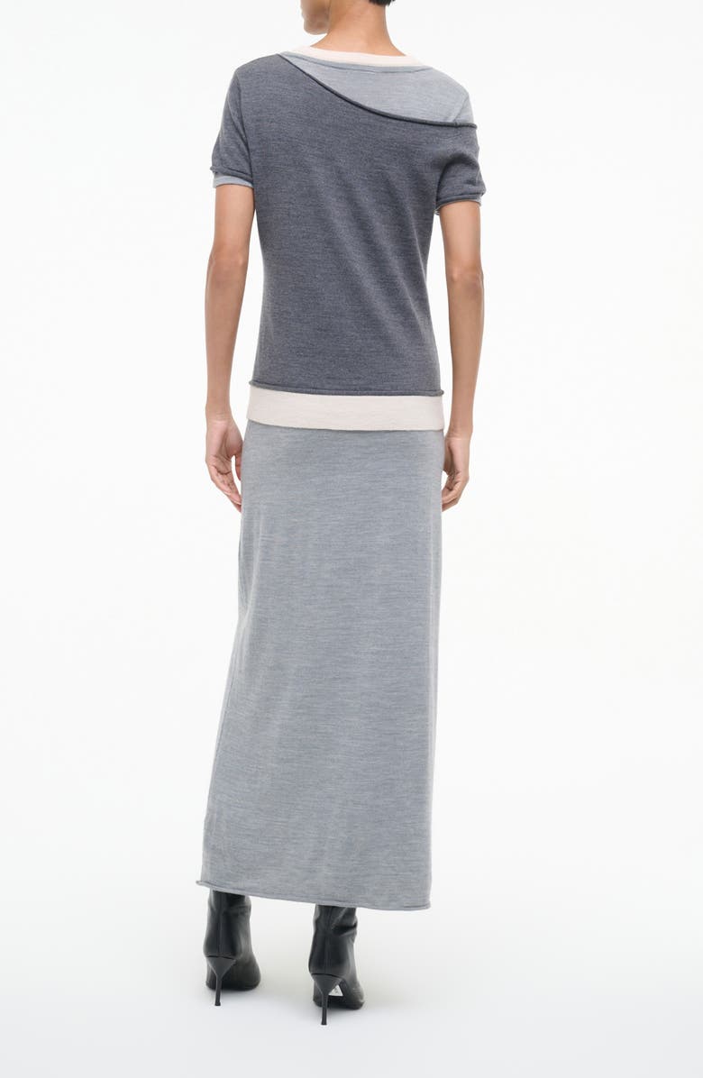 STAUD Lyric Layered Wool Blend Maxi Dress, Alternate, color, Heather Grey Multi