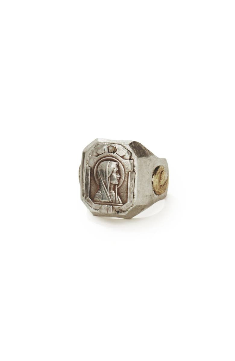 SAINT VAGABOND Mother Mary with Medallions Ring, Alternate, color, Sterling Silver With Brass