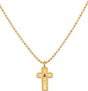 Satya Jewelry Unwavering Faith Garnet Cross Necklace