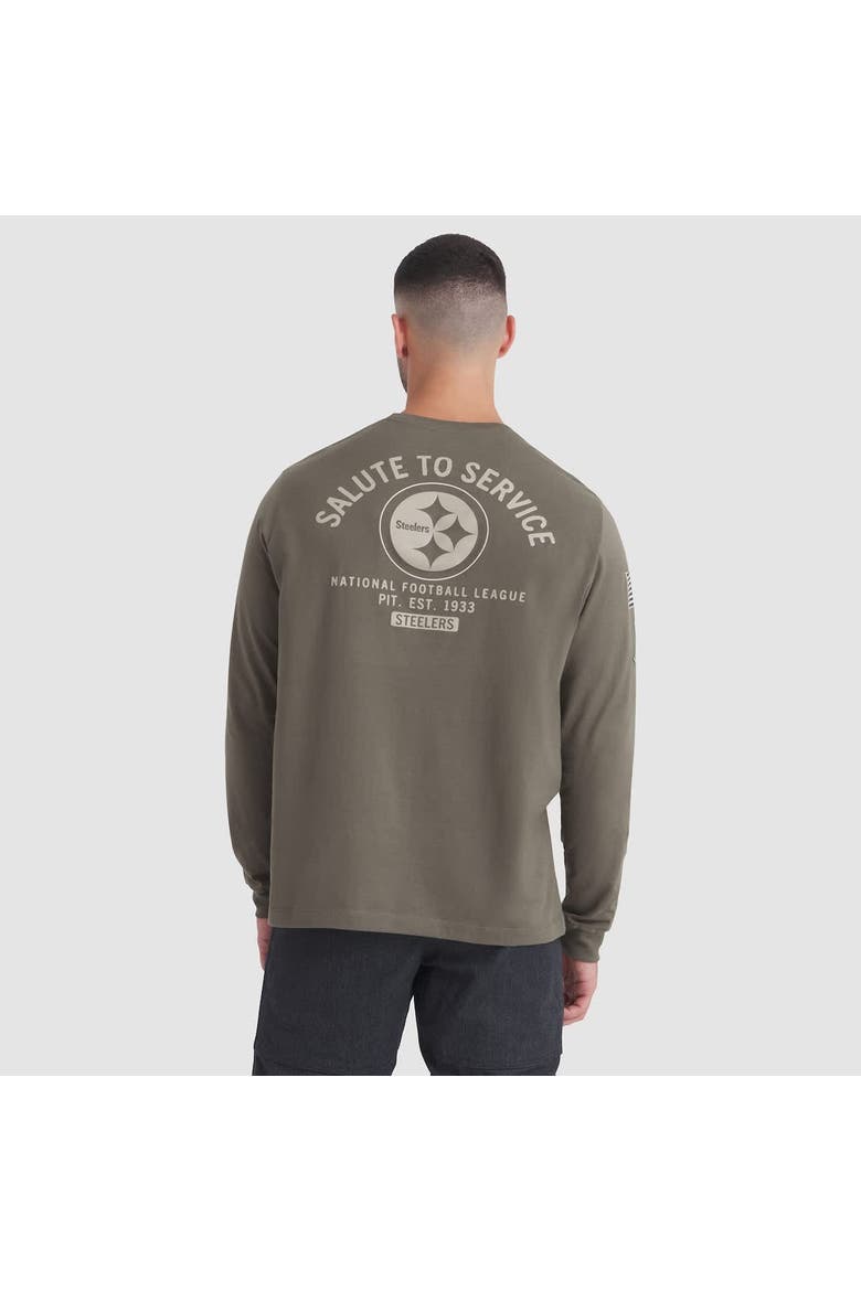 Men's Nike Olive Pittsburgh Steelers 2025 Salute to Service Sideline Long Sleeve T-Shirt, Alternate, color, Olive