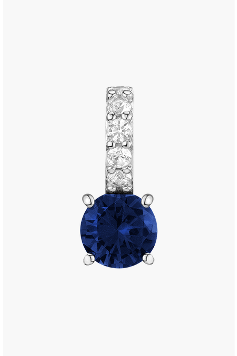 Round Cut Tennis Charm Pendant, Main, color, Blue Sapphire White