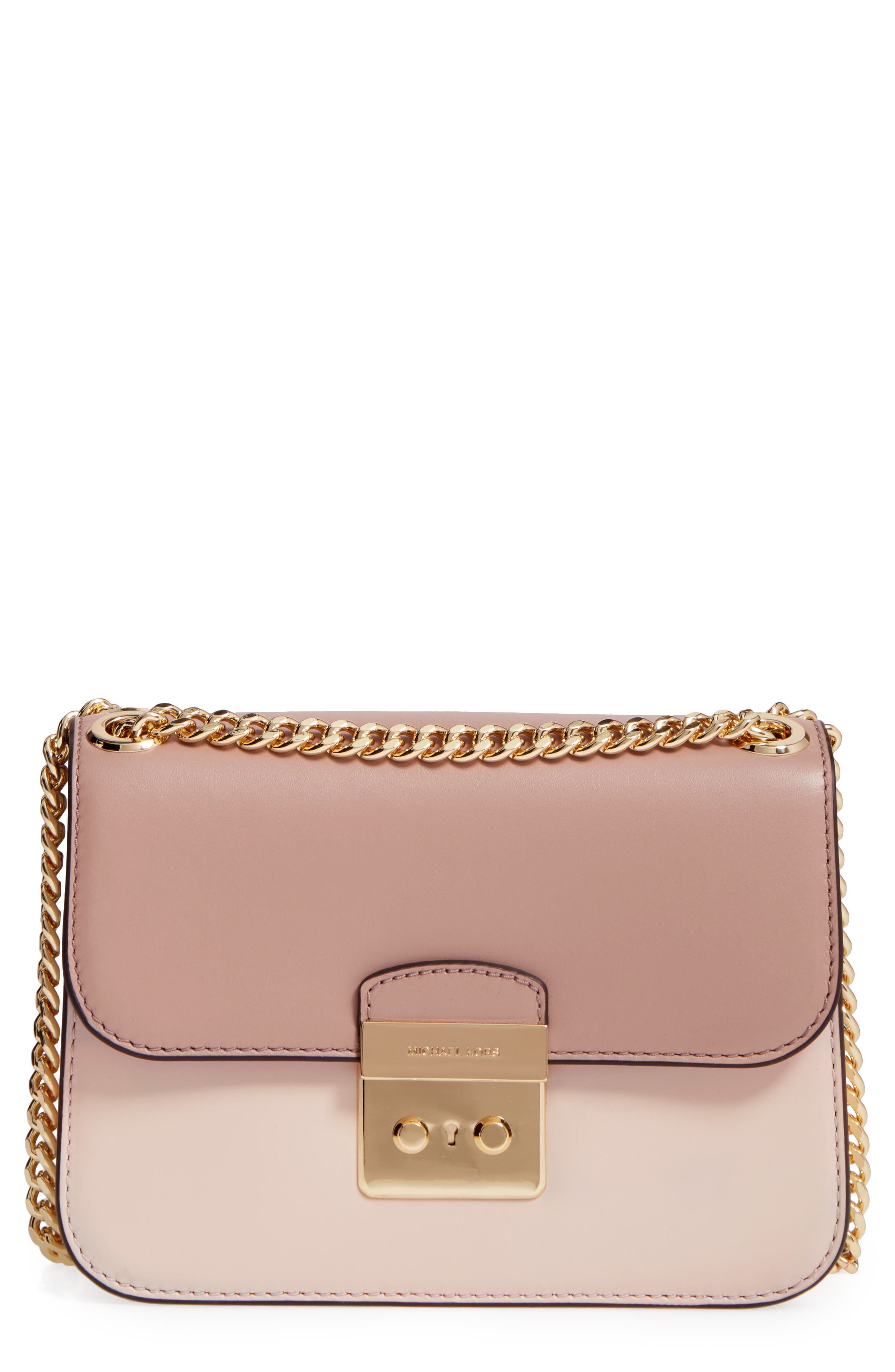 Medium Sloan Editor Shoulder Bag, Main, color, SOFT PINK/ ECRU/ FAWN
