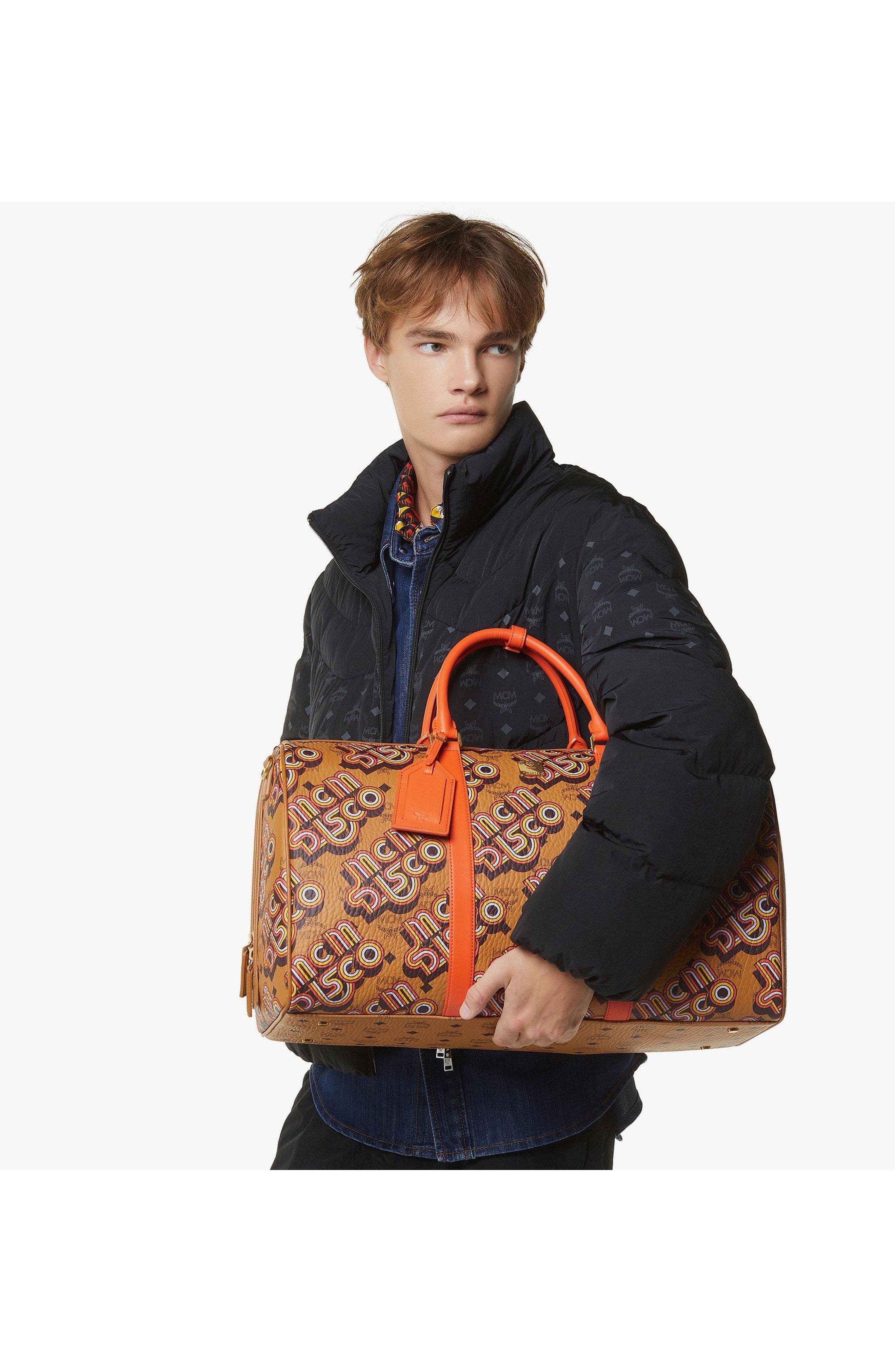 Ottomar Weekender Bag in Disco Visetos, Alternate, color, Cognac