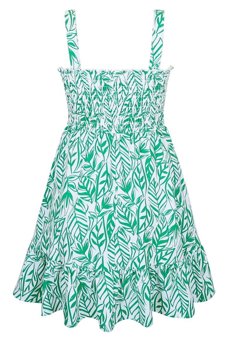 Kids' Box Strap Smocked Dress, Alternate, color, KELLY GREEN
